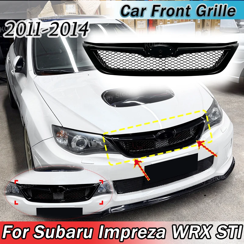 

For Subaru Impreza WRX STI 2011-2014 Car Front Grille Honeycomb Mesh Grid Grill Air Intake Guard Protector Cover Accessories