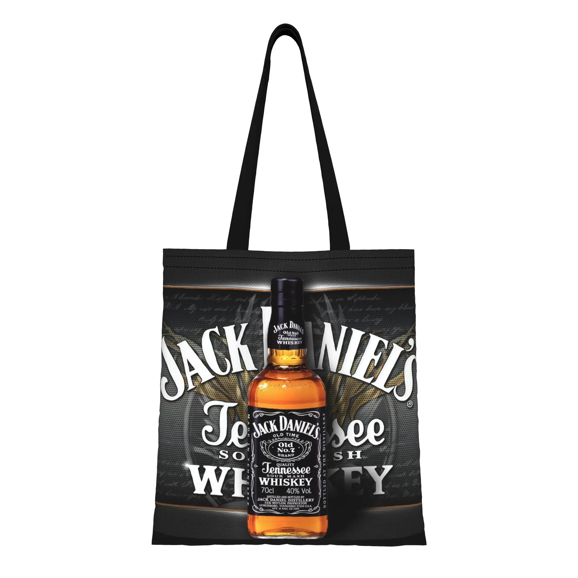 

JJack Daniel'sS JJack Daniel'sS Tennessee Brand Canvas Tote Bag Perfect for Shopping Travel Outdoor Heavy Duty Shoulder Handbag