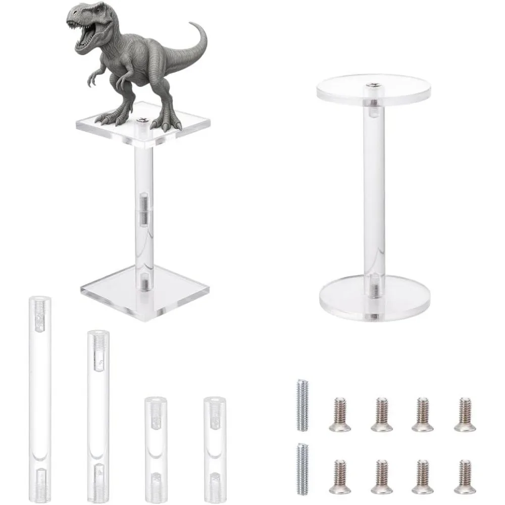 2Pcs Combat Risers for Flying Miniatures 2 Heights Flight Acrylic Stands Model Riser with 2