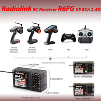 Radiolink RC Receiver R6FG 6 Ch 2.4G HV Servo RX with Gyro 400m Long Range Control for RC Car Boat Transmitter RC4GS RC6GS V2 V3
