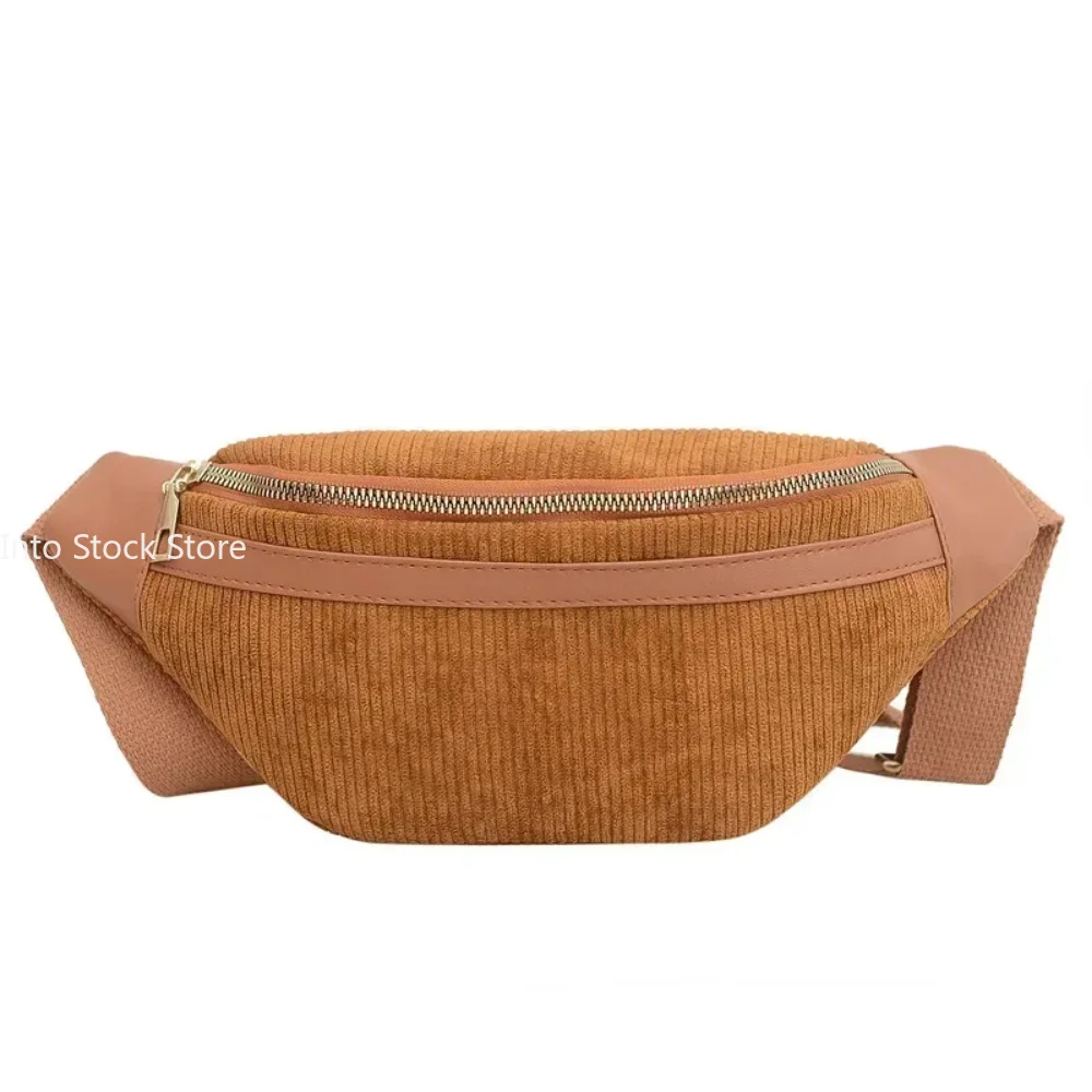 Corduroy Women\'s Waist Bag Small Canvas Ladies Shoulder Crossbody Bags for Women Fanny Pack Fashion Phone Female Chest Bag