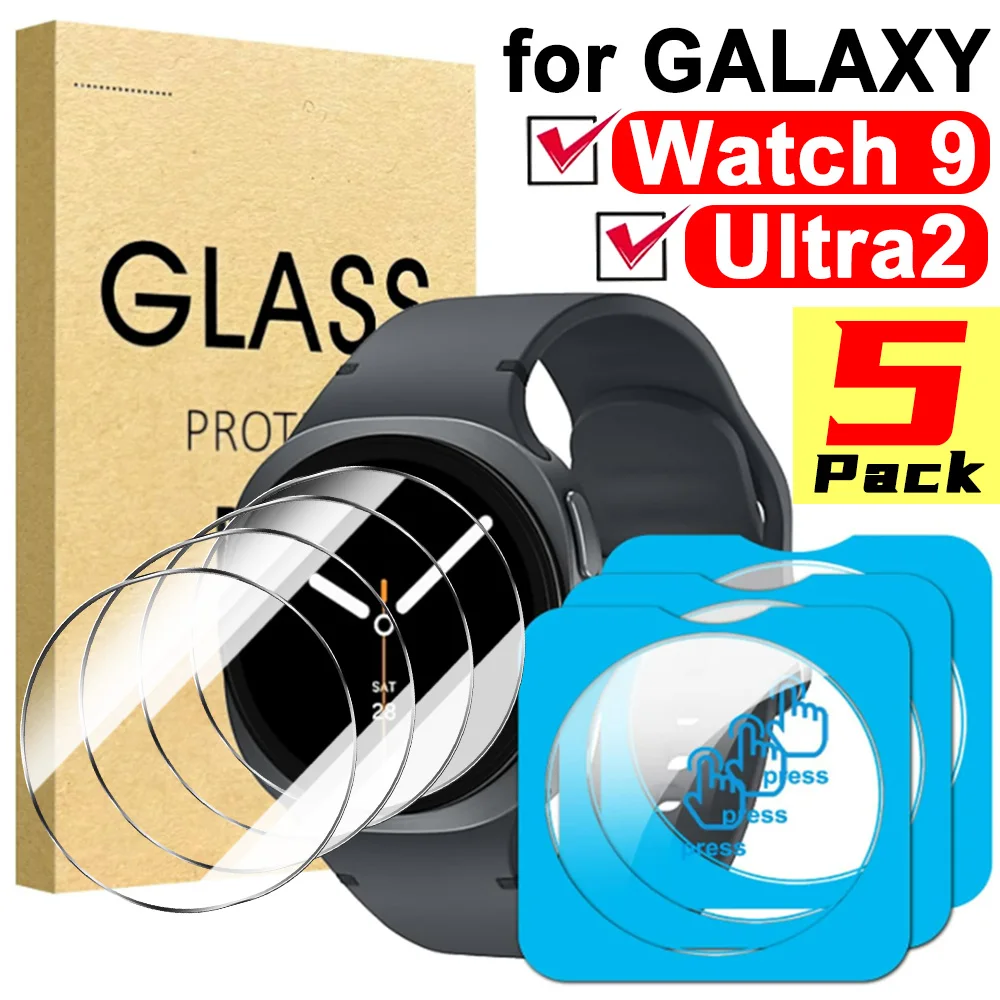 For Samsung Galaxy Watch 9 40mm/44mm 1-5Pack Easy Installation Tempered Glass Screen Protector HD Films for Galaxy Watch Ultra2