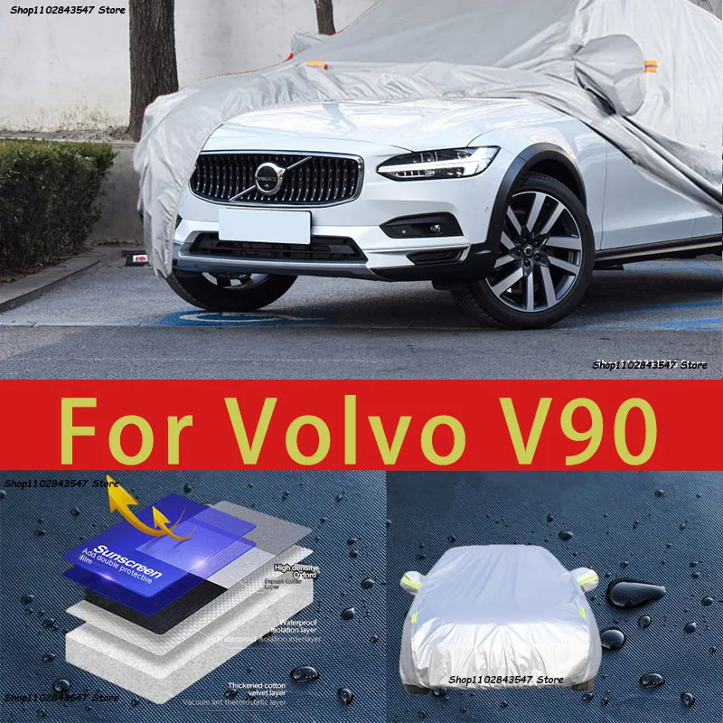 

For Volvo V90 Outdoor Protection Full Car Covers Snow Cover Sunshade Waterproof Dustproof Exterior Car accessories