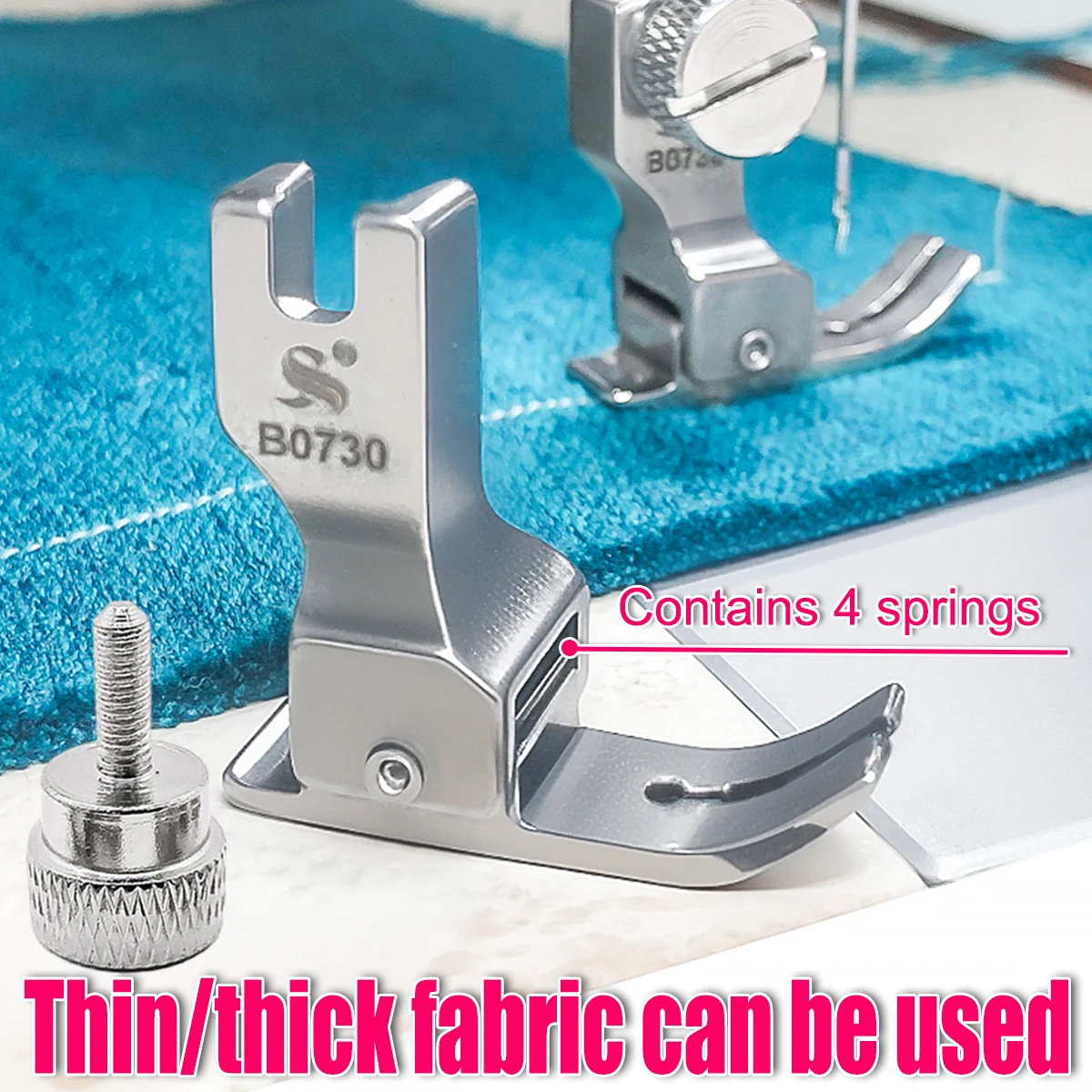 Neue 4-Frühling Design Industrielle Nähmaschine Flache Auto Anti-Sprung Linie Presse Fuß Dicke Dünne Kompatibel Nähen werkzeug