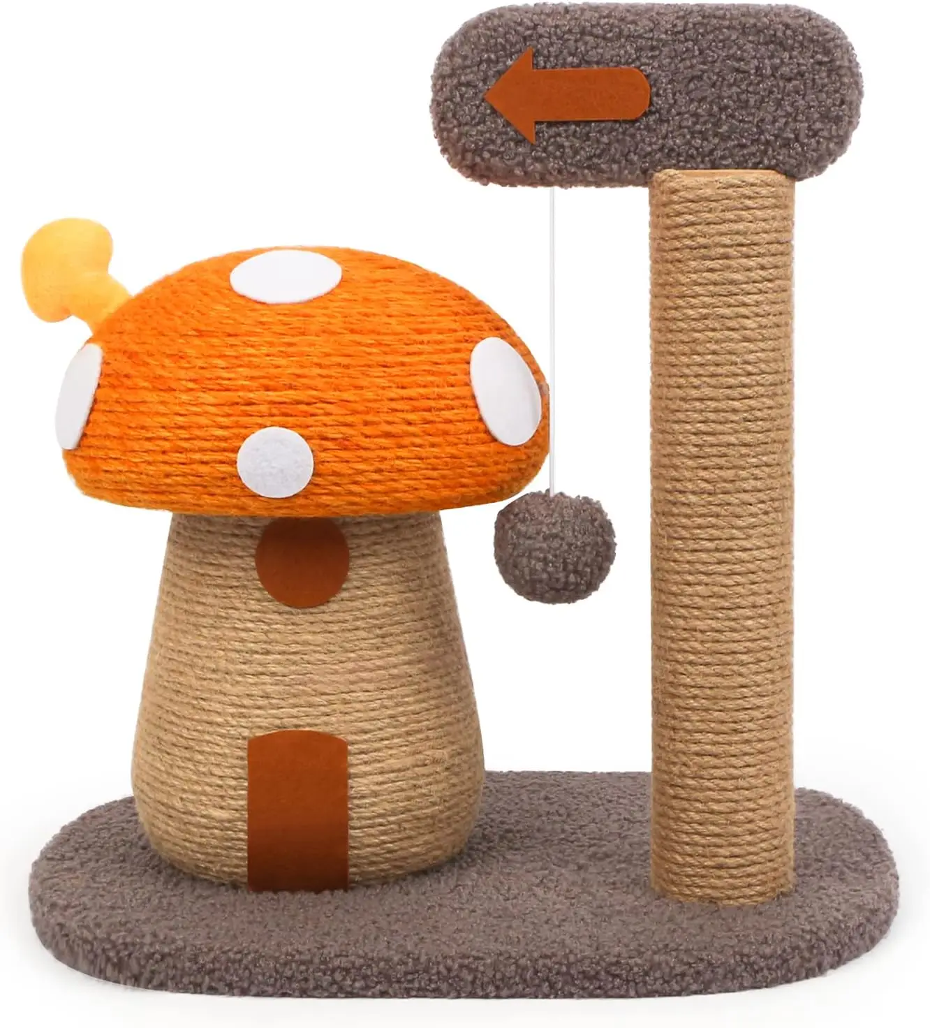 

Mushroom Cat Scratcher Post, Mushroom Cat Tree & Cat Toys, Scratching Posts for Indoor Cats with Natural Sisal Rope Cat
