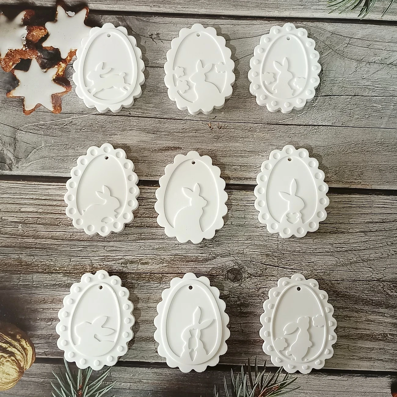 

Высококачественная силиконовая форма для поделок: кролик-яйцо, подвеска, настольное украшение, цемент, гипс, смола