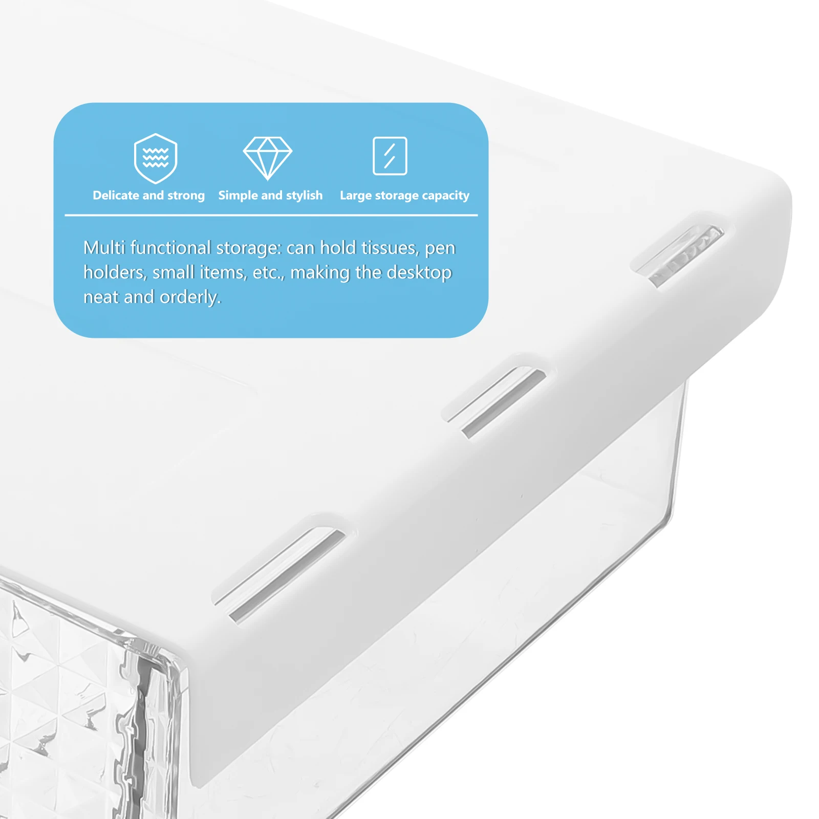 

Under Desk Box Tissue Holder Under Desk Tissue Holder White PET ABS PP Material Office ganizer Storage Drawer Style