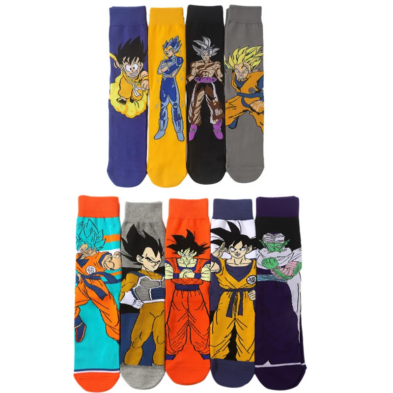 Dragon Ball Anime Socks Naruto Men's Cartoon Character Bick Vegeta Socks Son Goku Cosplay Casual Men Women Adult Socks Gift