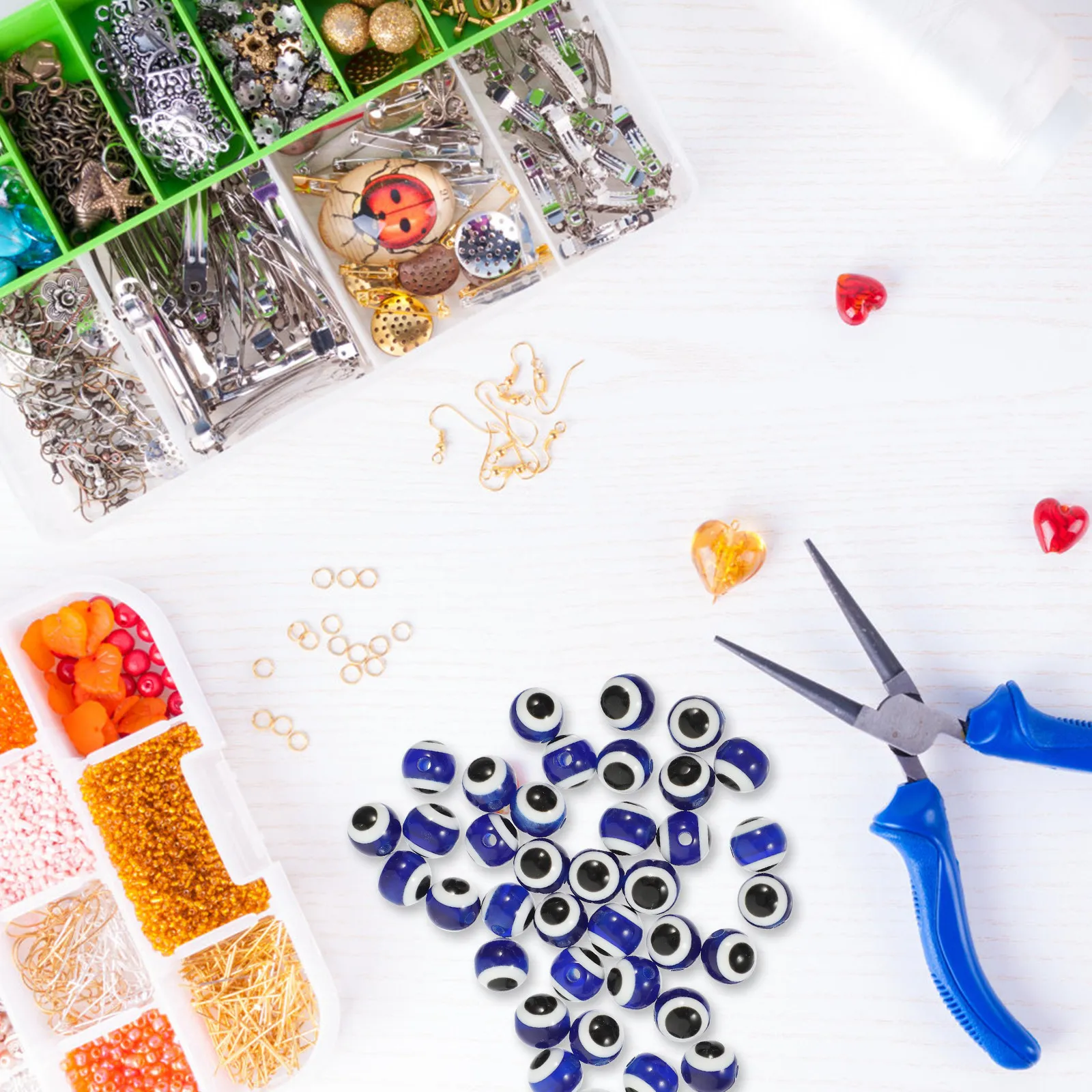 100Pcs Evil Eye Beads Plastic - огляд і ціна Jewelry Making Ideas With Beads