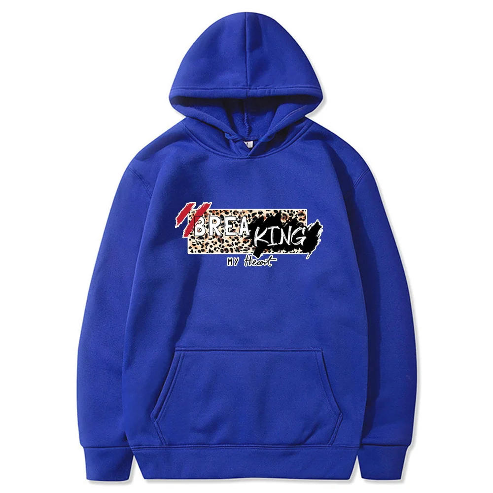 Hoodie Casual Loose Pocket Sweatshirt Leopard Printing Long Sleeve Fashion Tops Streetwear Hip Hop Men Women Pullover Clothing