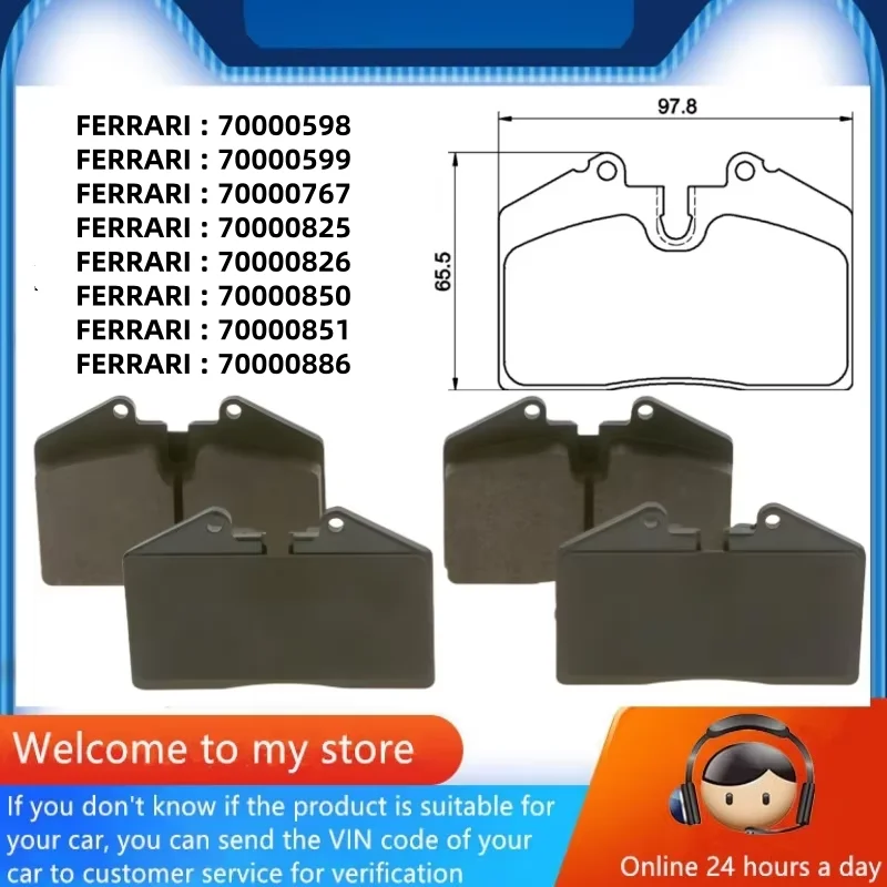 

For Ferrari 348，456，512，F355，MONDIAL， 575(2003-2007) 5.7L Rear Brake Pad 70000886/Auto Parts -22034
