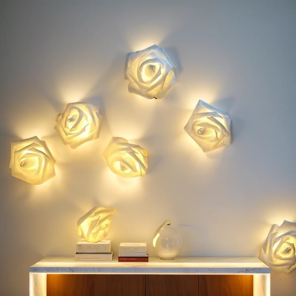 White Rose Lantern Festival Decoration - 10LED for Wedding & Birthday Events