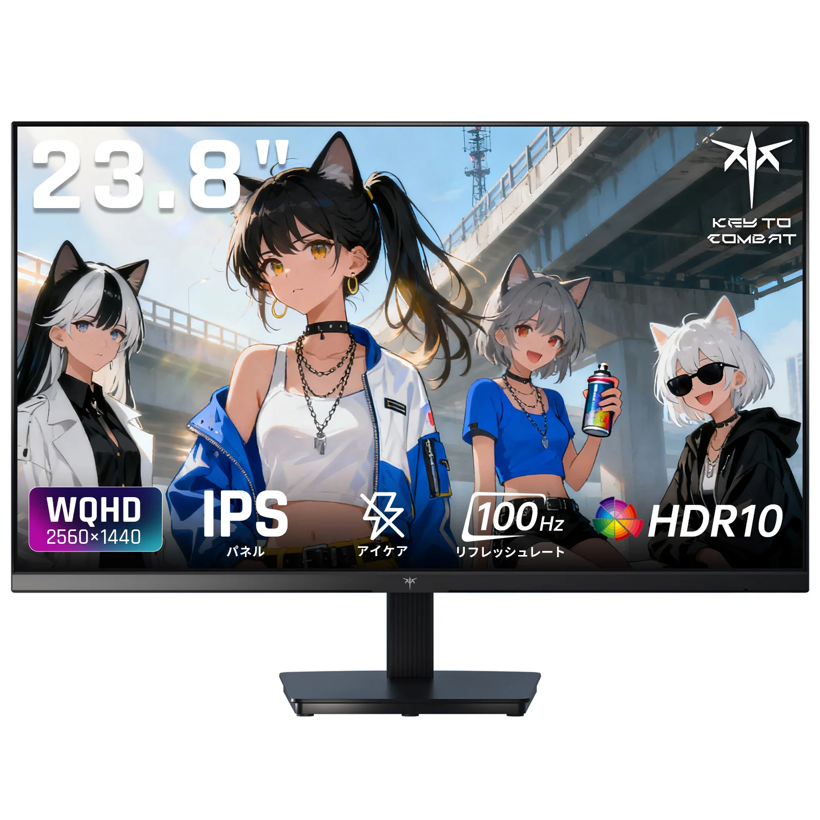 �y�Z�[�����zKEY TO COMBAT 24�C���` ���j�^�[ WQHD(2560×1440) 100Hz IPS�p�l�� �u���[���C�g�y�� FreeSync & G-Sync �`���g�\ H24T27