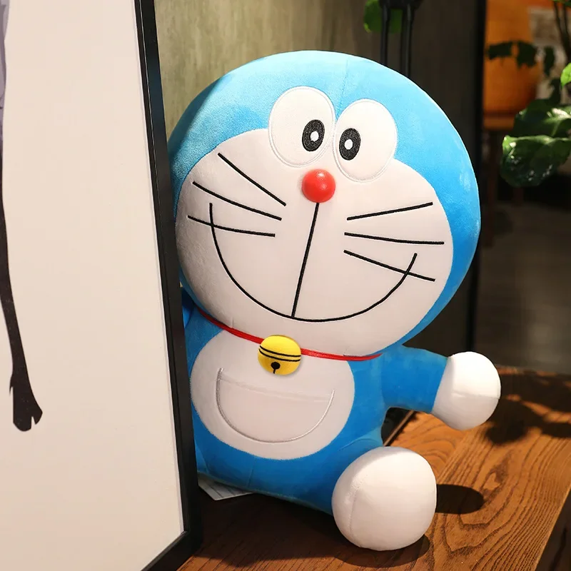 Peluche Doraemon de grande taille, 30/45/60cm, kawaii, pour enfant, oreiller doux, animaux de dessin animé, cadeau d'anniversaire