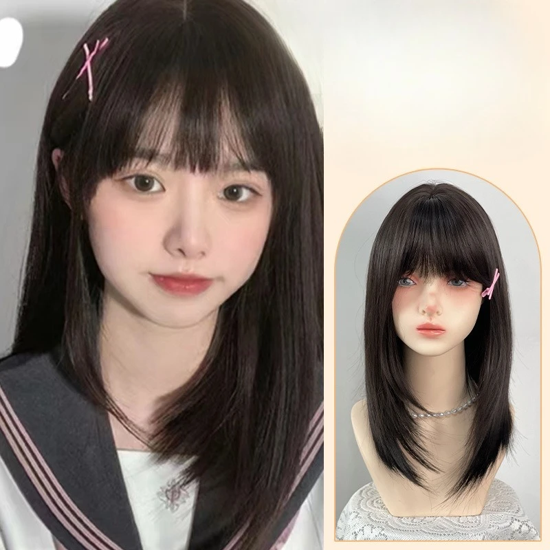 

Wig Clavicle Hair Straight Hair Natural Full Cover Medium Long Hair