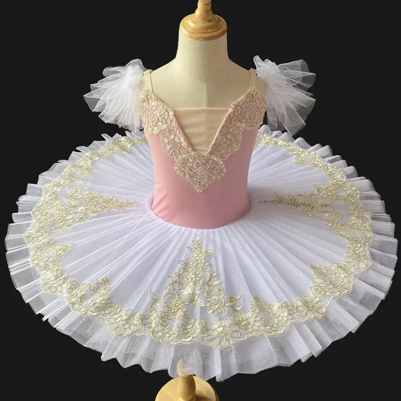 Trajes de balé roupas de dança para crianças desempenho ginástica collants dancewear cisne lago bailarina tutu vestido de dança