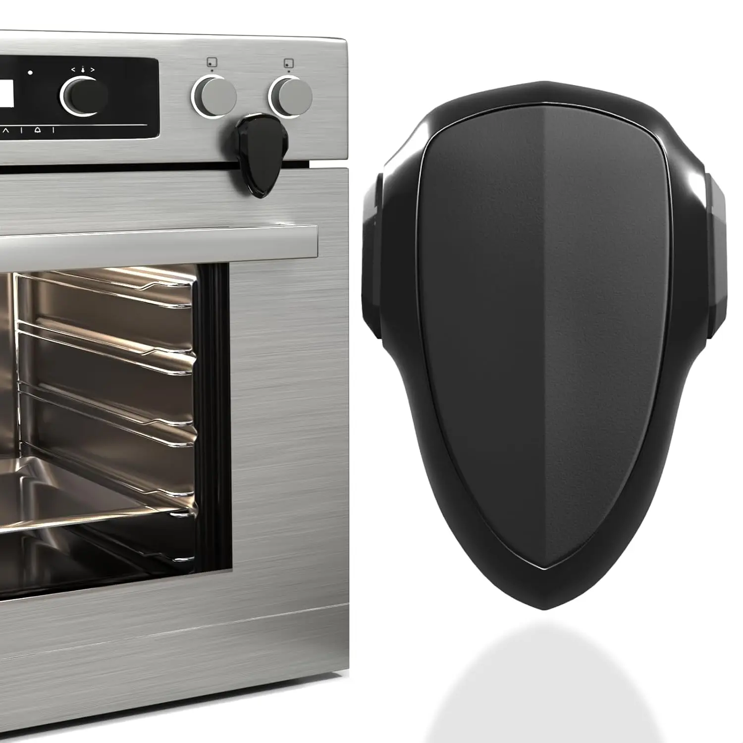 

Child Safety Oven Door Lock, Heat-Resistant & Easy Install, 1-Pack Black for Toddler Protection