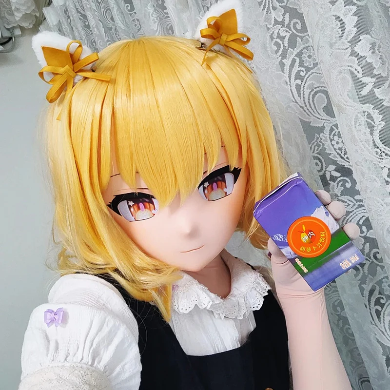 

(MEO0149) Customize Handmade Full Head Lockable Crossdress Male to Female Japanese Cartoon Anime Game Character Kigurumi Mask