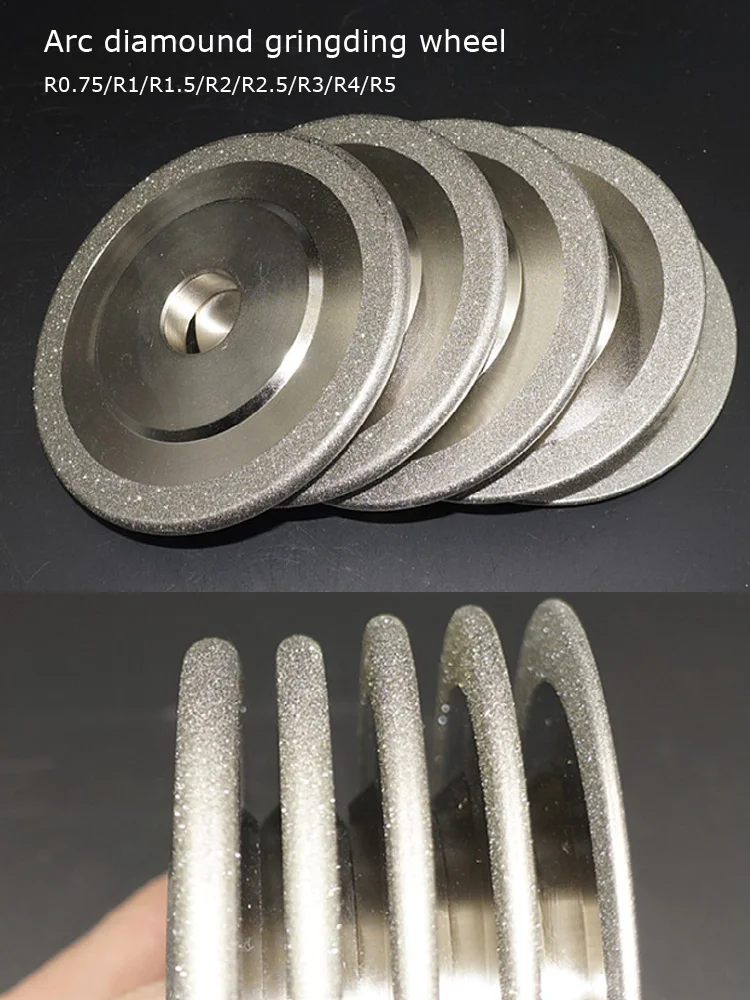 Disque de meulage diamanté SDC à bord arrondi R0.75-R3mm pour le meulage de l'acier au tungstène, du métal, de la céramique, des fraises et du verre