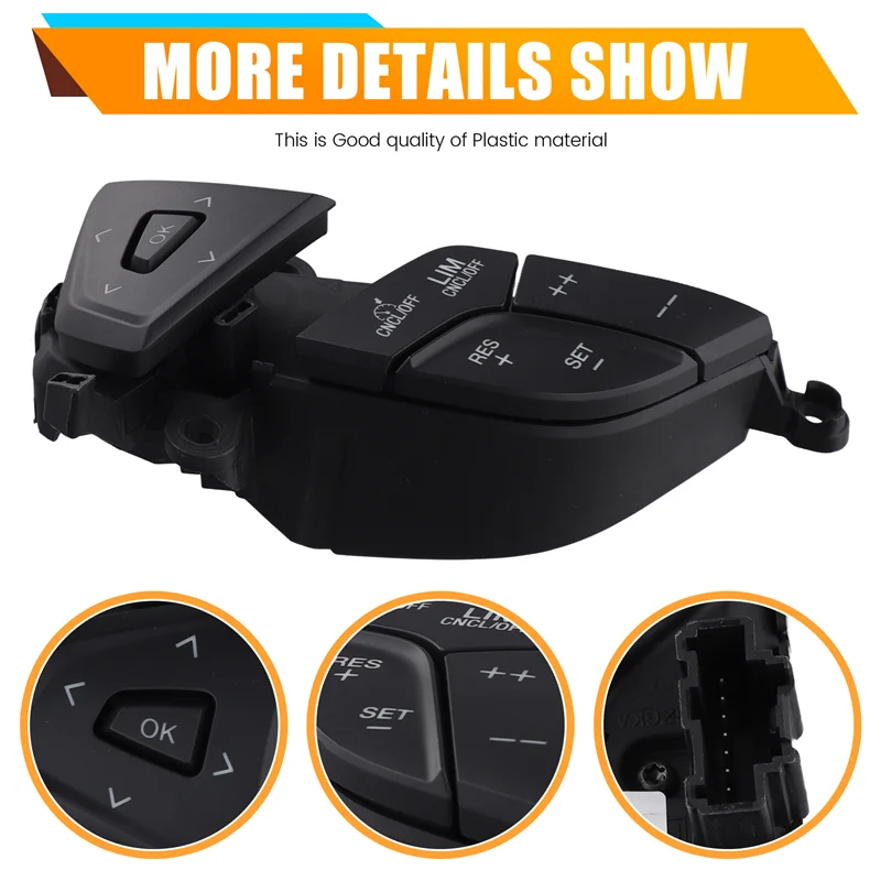 

ABQB-Steering Wheel Switch Cruise Control Switch DG9Z-9C888-AD DG9Z9C888AD For Ford Fusion Edge 2013-2023