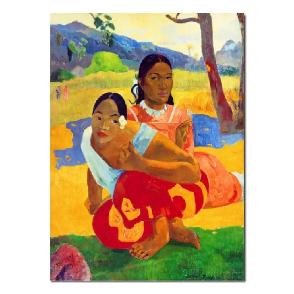 Figure Canvas Art When are You Getting Married Paul Gauguin Painting hand painted Modern Women Artwork Home Decoration