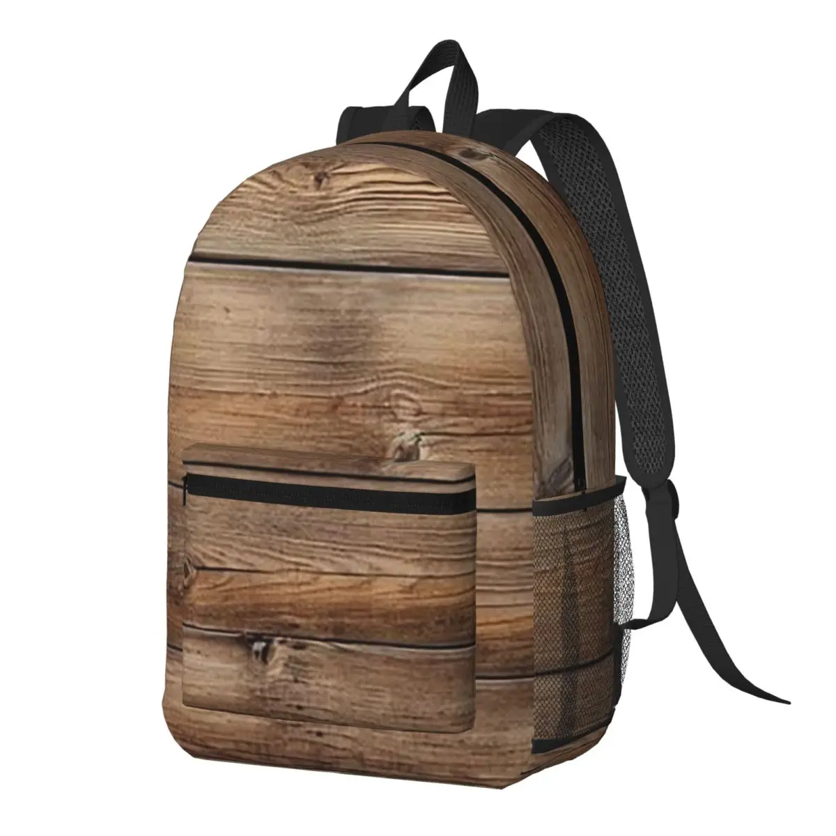Wood Grain Retro Backpack Daypack Large Capacity Kids BookBag School Bag Shoulder Bags for Men Women