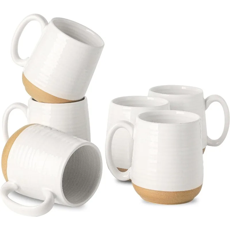 Imagem -03 - Porcelana Canecas Conjunto com Alça Grandes Copos de Cerâmica Adequado para Latte Chá Cacau Chocolate Quente 15 Onças Conjunto de 6