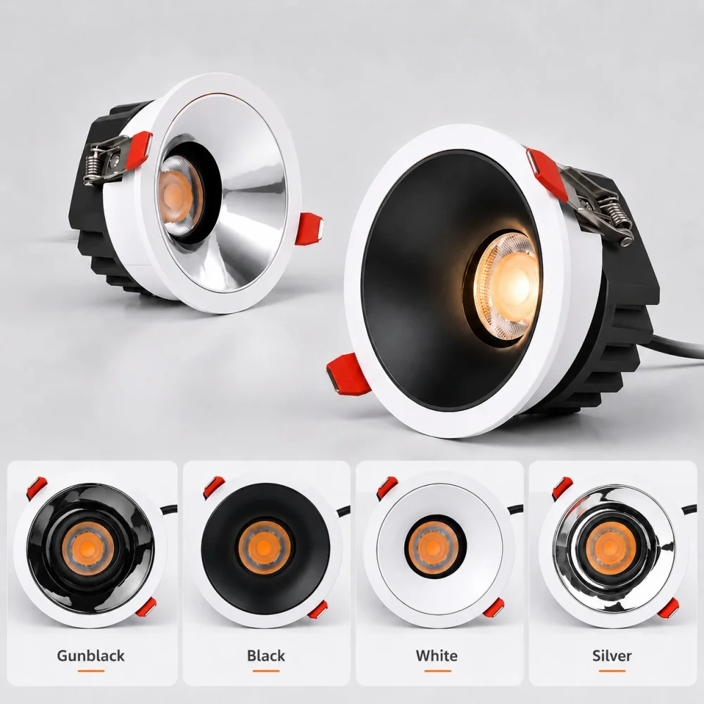 Home LED ceiling lights, anti glare wall wash lights, commercial office decorative lights, embedded dimming spotlights