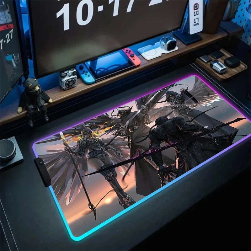 Ghost Blade Desk Mat Large Gamers Mouse Pad Gaming Mousepad Gamer Pc Cabinet Rgb Keyboard Mats Office Accessories Anime Carpet