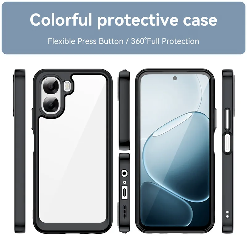 حافظة لهاتف OPPO A6x لهاتف OPPO A5 A5x A6 Pro A6x 4G 5G غطاء ملون ناعم الحافة سيليكون شفاف ممتص للصدمات لهاتف OPPO A6x 5G 4G