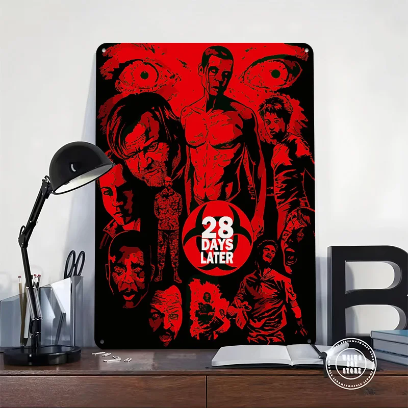 28 Days Later Movie Personalized 3D Textured Metal Poster Wall Art Tinplate Sign for Modern Home Decoration Luxury Vintage Decor