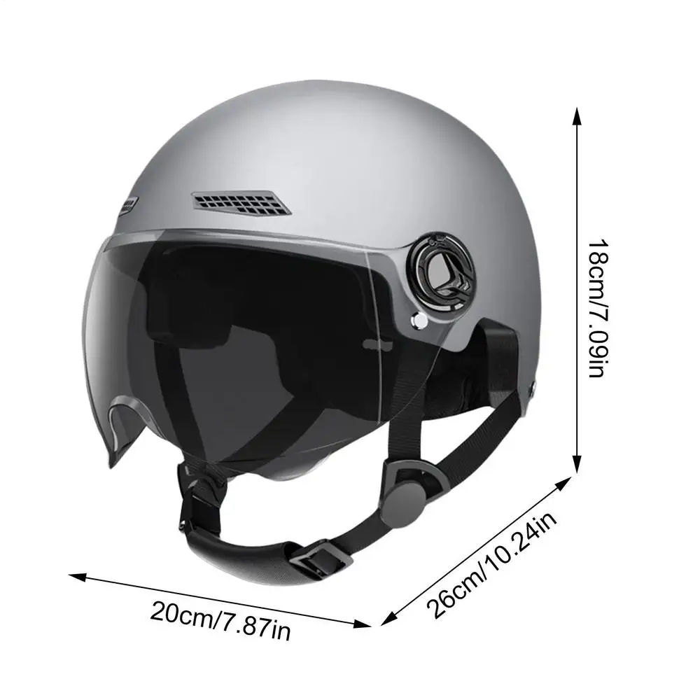 Fahrradhelm 3C-Zertifiziert für Männer, Frauen, Erwachsene und Kinder Cartoon-Elektrofahrrad-Motorrad-Halbhelm mit Schutzbrille – Detail 16