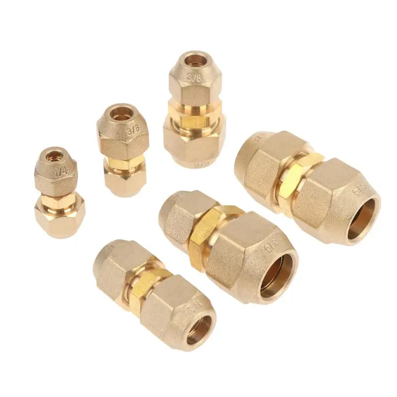 Rust Proof 45 Degree Flare Pipe Connector Reducer Coupling Brass Fitting for Outdoor Gas Grill Pipeline Connections