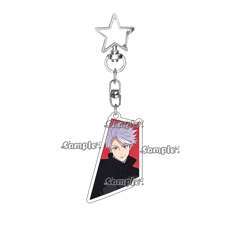 Modischer Anime Jujutsu Kaisen Schlüsselanhänger mit Unregelmäßigem Rotem Hintergrund, Nobara Kugisaki Kento Nanami Cartoon Taschenanhänger Geschenke – Detail 2