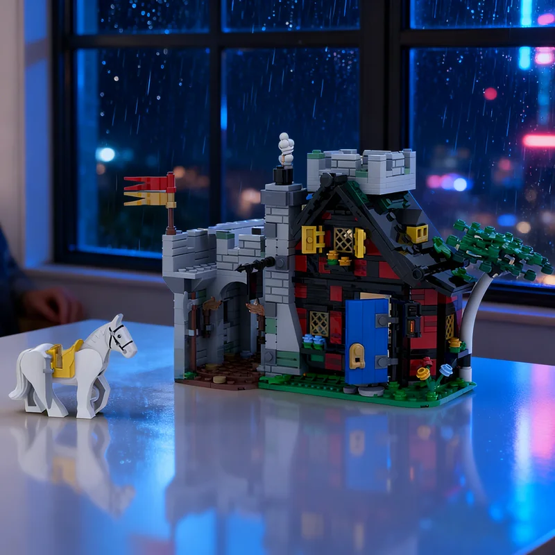 

769pcs MOC Guarded Inn Remake Castle Model Building Blocks DIY Gift Creative Collectible Display Decor Premium Adult Kids Desk