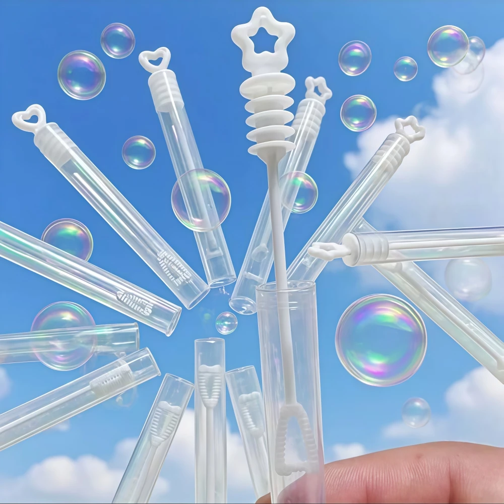 10-100Pcs Mini White Soap-free Liquid Bubble Tube for Kids Birthday Baby Shower Wedding Party Christmas Carnival Gift Decoration