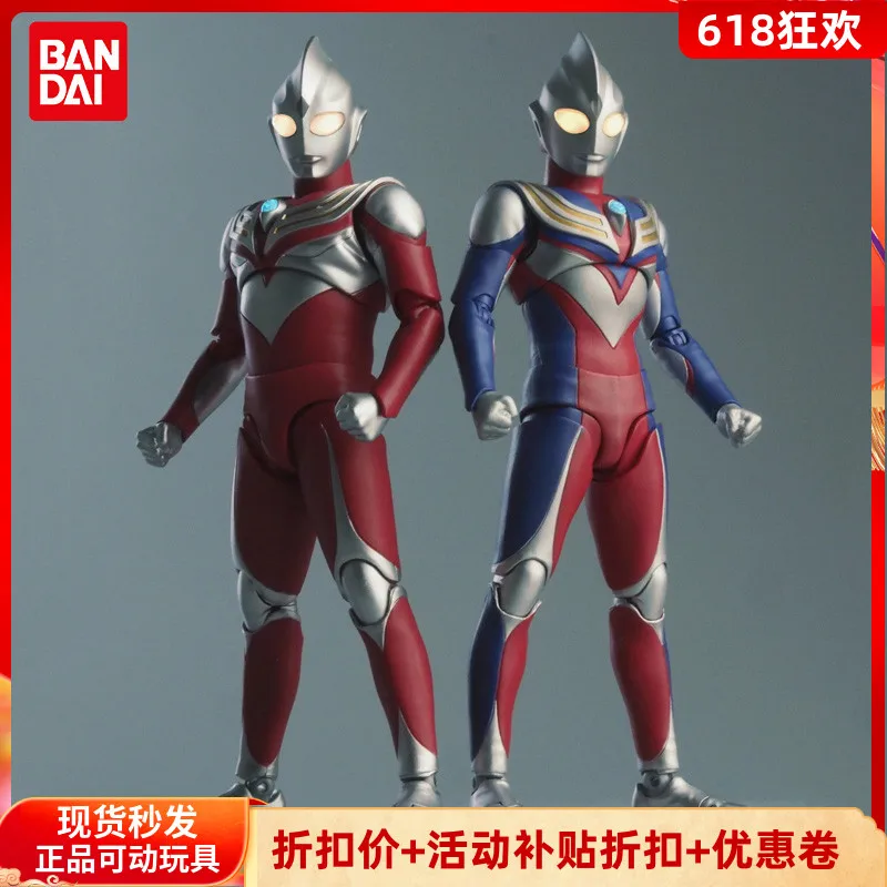 SHF Ultraman Tiga Glitter Ver. Figura True Bone Carving + Ultimate Zero/Geed/Decker/Blaizer Set