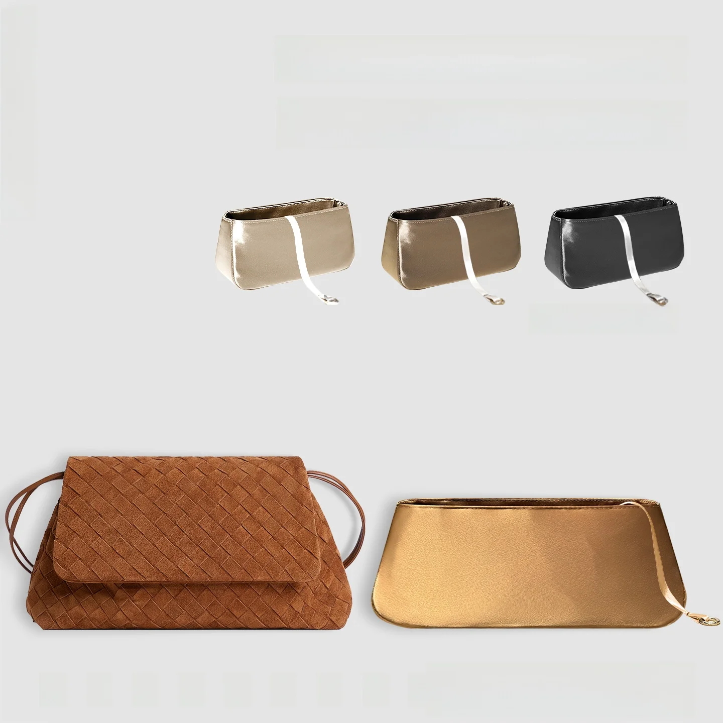 

LianMao Giorno Handbag Inner Organizer Waterproof Silk Cuioning Forming Storage Bag for Women Simple Sle Cube ape