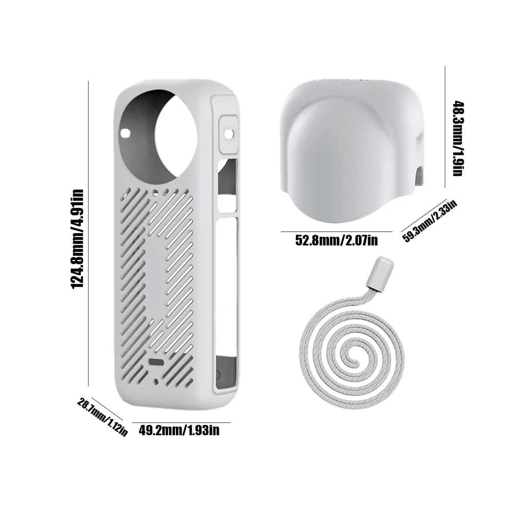جراب واقي سيليكون مضاد للتصادم ، غطاء مقاوم للخدش للجلد مع غطاء عدسة ، كاميرا حركة