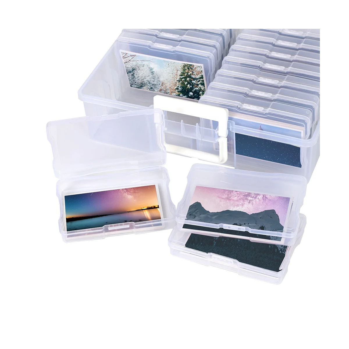 Photo Case 4 X 6Inch Photo Storage Case 16 Inner Photo Organizer Boxes Transparent Craft Photo Storage Containers Box