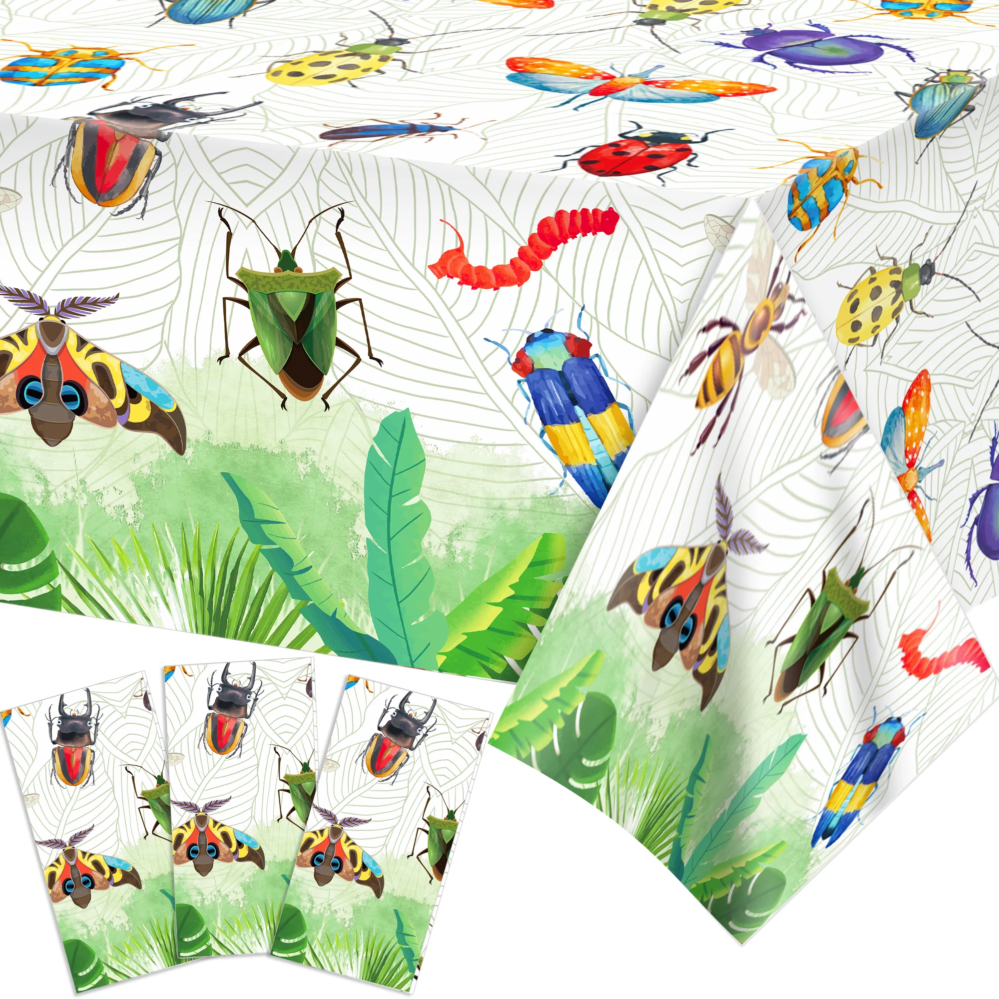 130*220cm Cartoon Spring Insect Dragonfly Party Disposable Tablecovers Baby Shower Birthday Party Camping Mat Tablecloth Decor