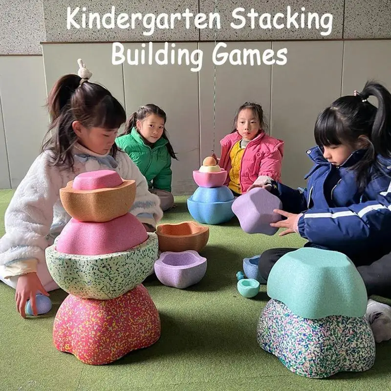 

Children's Balance Training PP Step Sensory Tube Assisted Outdoor Games Stacking Stones Flower Balance Sport parish activity toy