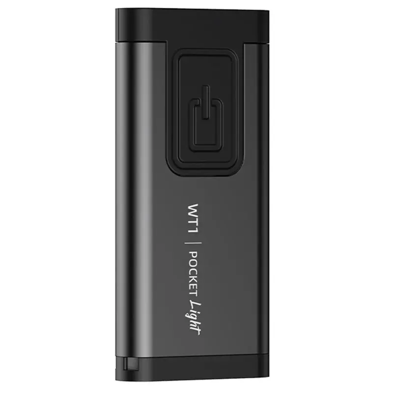 ABFU-Ultra-Thin Rechargeable LED Keychain Flashlight 100Db Buzzer Alarm Back Clip Design EDC 200LM