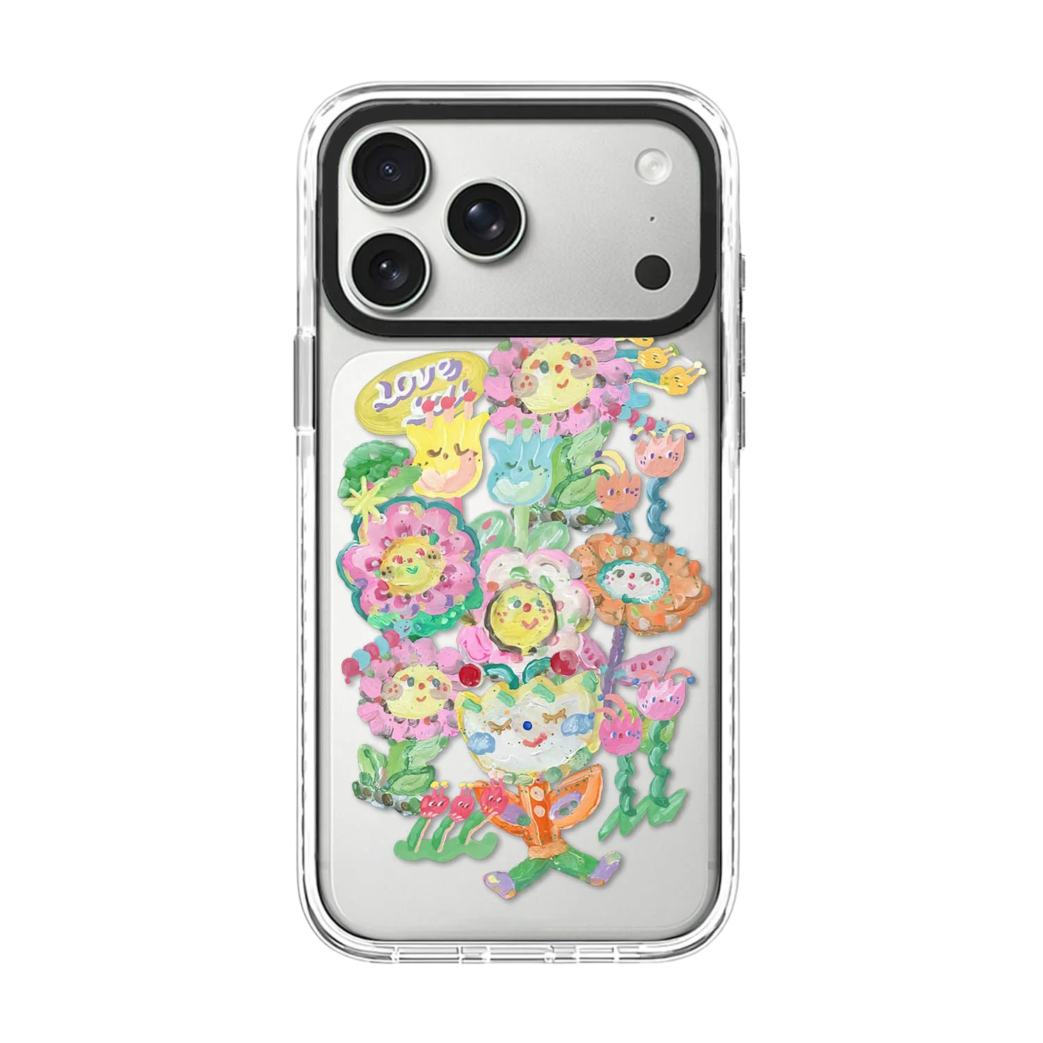 

Graffiti Colored Flowers Mirror / Acrylic Magnetic Case: Compatible with IPhone 17 16 15 14 13 12 Pro Max 17 Air