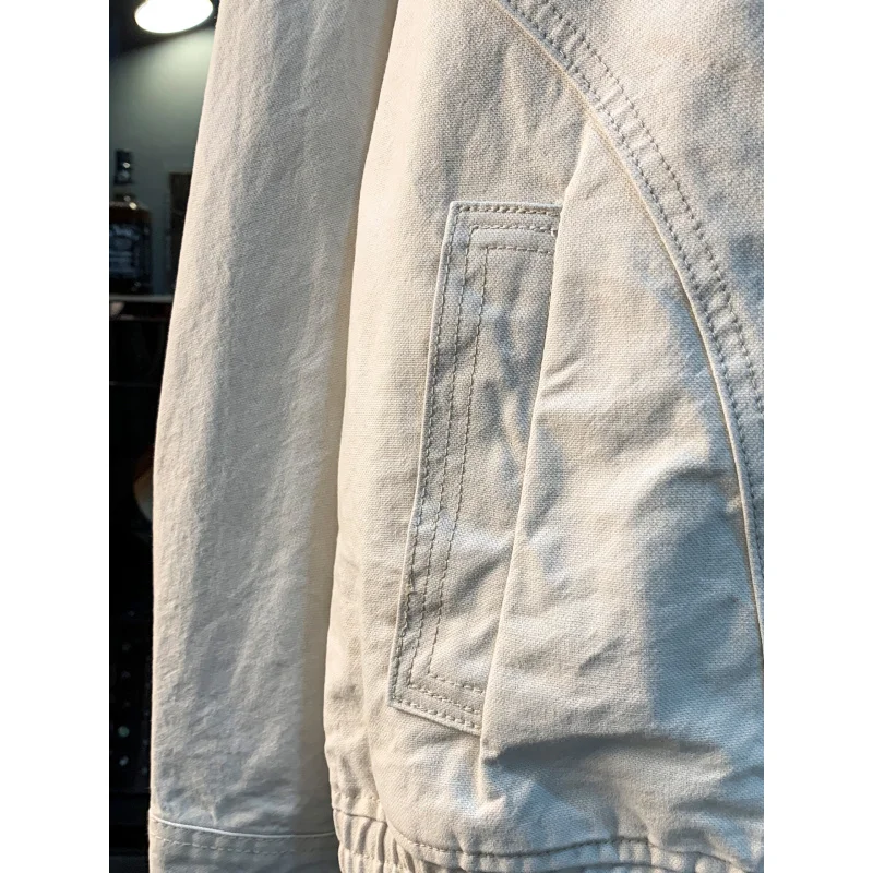 Jaket kerah warna-warni pria, cardigan ritsleting kasual, jaket tren 2026, pakaian pria musim gugur terbaru