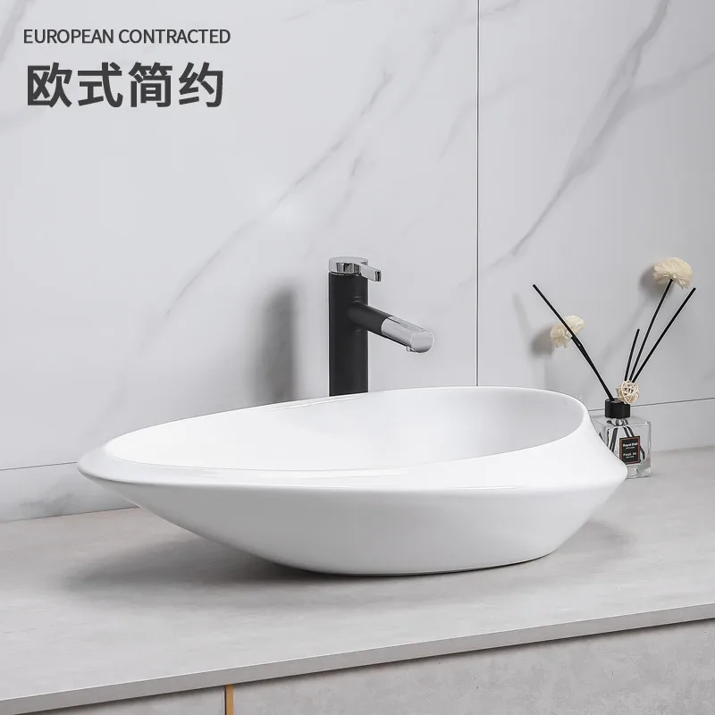Yjq hotel stage art basin integrated ceramic simple homestay washbasin special-shaped sink bathroom