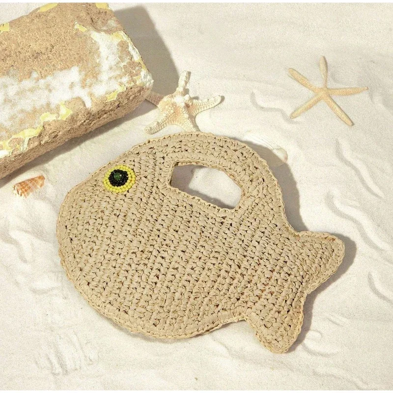 Schildkrötenförmige Rattan-Gewebte Umhängetasche mit Kettenriemen, Handgefertigte Stroh-Strandtasche, Damen Sommer-Abendtasche – Detail 10