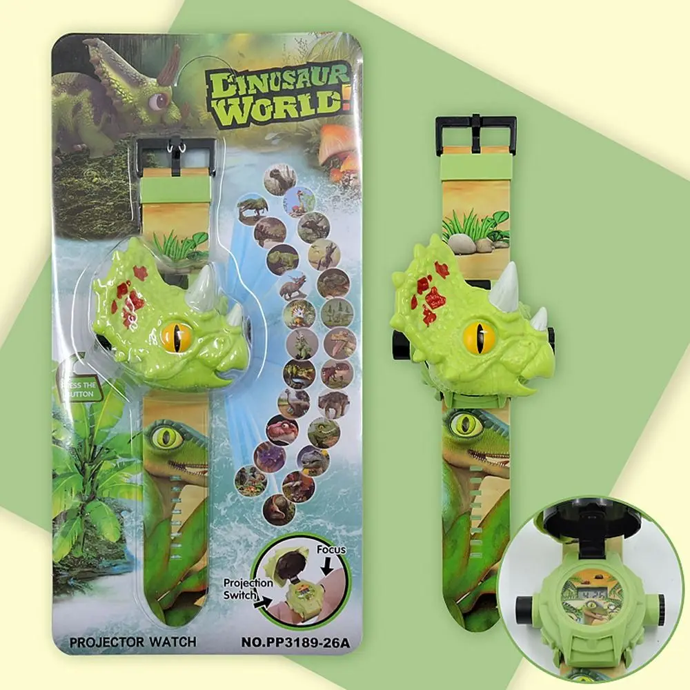 Educational  Triceratops Electronic Students Clock Dinosaur Projection Watch Digital WristWatch Cartoon  Watch
