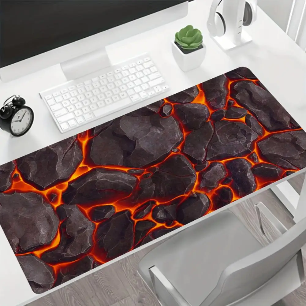 Grande mouse pad para jogos, design subterrâneo de crack de pasta, almofada de mesa antiderrapante de borracha, bordas costuradas, perfeito para escritório e jogadores