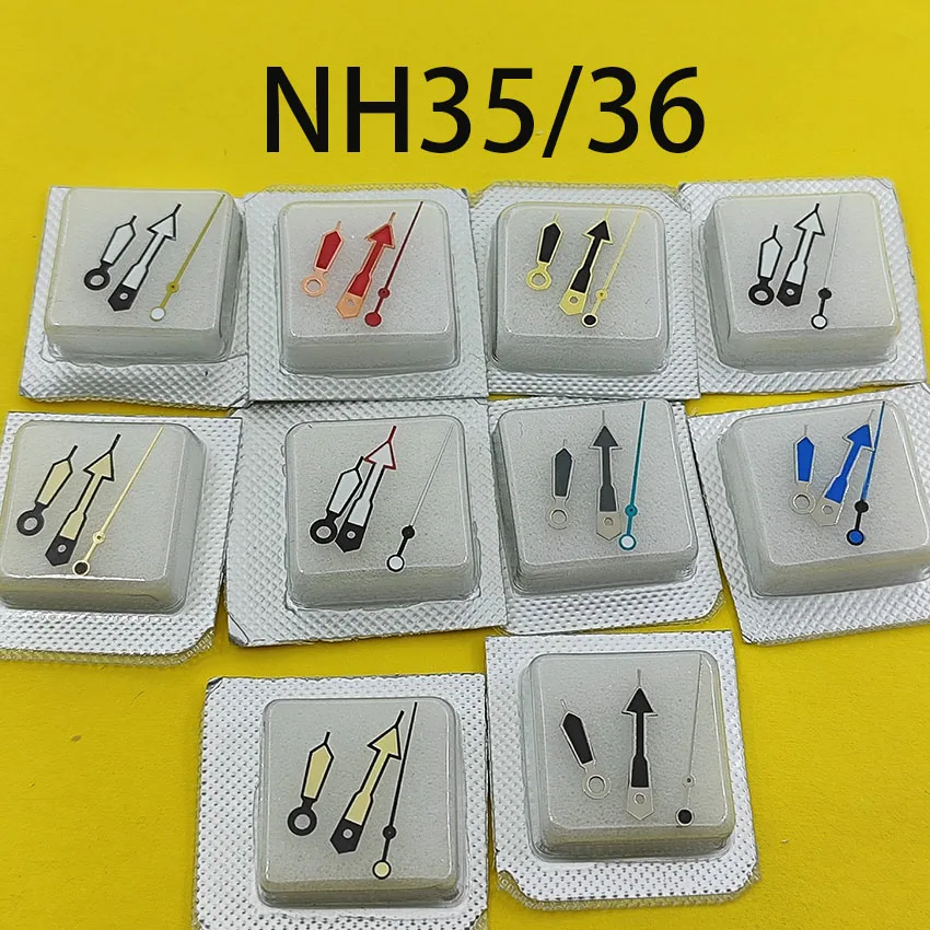 

Watch hands suitable for NH35/36 mechanical movement, hour minute second luminous three needle DIY decorative hands